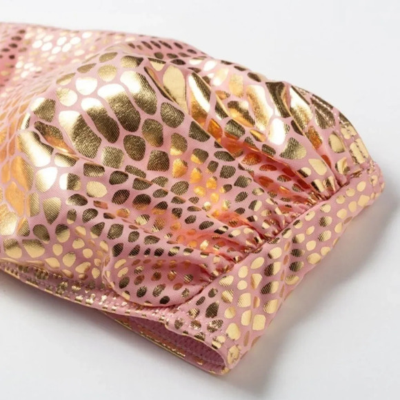 NEW! Metallic Gold Python Print Wrap Bikini - Picture 4 of 7